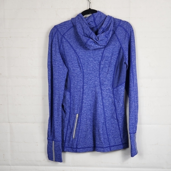 Lululemon Run Back On Track Hoodie Pullover Heathered Pigment Blue Size 8 - Picture 3 of 12